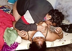 Neighbor's aunty tells me to massage her breasts and lick her vulva before we get it on