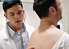 Tattooed gay doctor fucks a patient bareback in the hospital