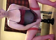 Crossdress whore boy loved big plug