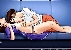 Summertime Saga #38 - Episode Night With His EXCITED LANDLADY - Debbie Gets Sneaky With Her Tenant That Babe invieted him to see a Romantic Video late