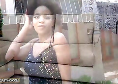 Sexy ebony MILF with big tits rides BBC reverse cowgirl