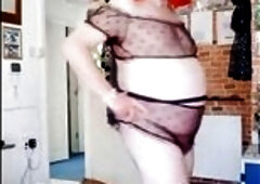 Just a transgirl on here own showing or her underware