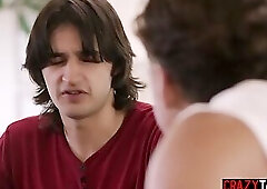 Big ass girlfriend Leana Lovings raise a stake and go all in with friend