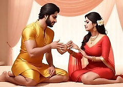 Hot Indian girl Mango Bhabhi gets wild for the first time