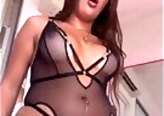 Beautiful trans women jerk off cock and cum like a god