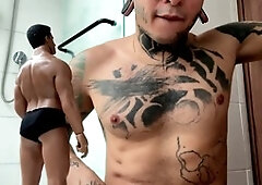Muscle bondage, big gay, studs