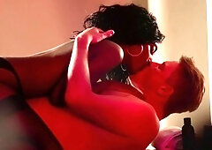 sultry ebony chick works around white pecker