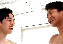 Asian beauty enjoys a blowjob and anilingus action