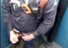 Bearded Hunk Strokes Cock Outdoors in a Porty Potty