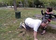 Feet licking outdoor