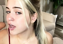 Sexy Blonde Girl Sucking Big Cock on Webcam see