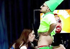 banging on the podcast table after the interview, having his wide booty screwed.