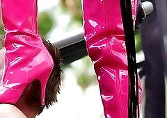 Femdom fatties have an amazing threesome with their slave BDSM