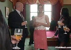 Coworker hard fucks and flogs MILF in bondage