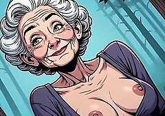 Ai generated toon porn featuring sexy old sweethearts. Those grey haired grannies love showing off their bazookas outdoors.