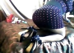 Mairim in sexy dress and toy