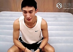 Gay asian, big cock cumshot, suck off