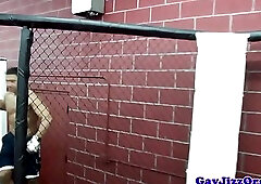 Gaysex hunks orgy fun after wrestling