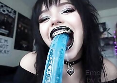 A I Alternative Alternative Sucks Her Vibrator In Her Bedroom