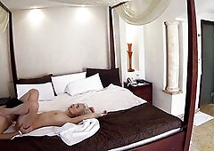 Hot youthful just married pair enjoys in their honeymoon just as they can't live out of, with a bunch of sex joy everywhere they can. three scene