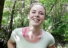German Ginger Beauty with Green eyes talk to risky Public POV Bang by Stranger at Holiday Tour