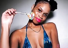 No thing going on here, just being sinless and enjoying this adorable lollypop. It’s so yummy and lovely, I just love sucking and licking on it. Wou