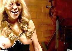 Golden-Haired aged tgirl corporalist in latex with large boobs Johanna B binds maintenance man John Jammen and with large ramrod anal bangs him and pa