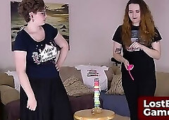 Strip Reacharound with horny babes Roxy and Gracie