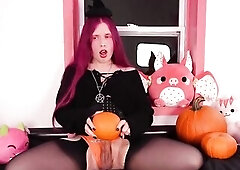 big beautiful woman Trans Pinky Screws a Pumpkin