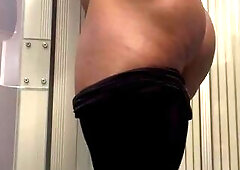 Buff Bodybuilder Fully Undresses and Strokes Cock Striptease