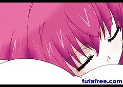 Cute futagirl fucking hard a girl on bed