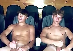 Jerking together during a movie