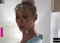 Big tits trans Aubrey Kate calls a plumber to fix her shower and the horny tgirl bends over so he can see the sex toy inside her ass.The guy puts it o