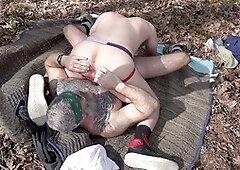 Scott Ryder gets down with a big bear cock in the great outdoors