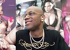 Glamorous Large Breast Transgender Angel Shoves A Massive Sex toy In Her Taut Butt Whilst Cumming Hard