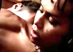 Brunette Tgirl spreads her legs for deep anal