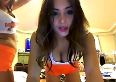 two Beautiful Funbags Waitress Dancing