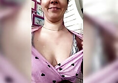 Showing Close up My Hard and Rock hard Muscles and Bazookas - Pink Hairs and Face in the Movie