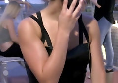 Solo teen toying pussy