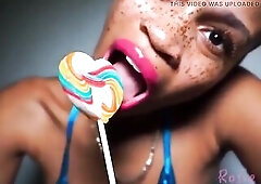 No thing going on here, just being sinless and enjoying this adorable lollypop. It’s so yummy and lovely, I just love sucking and licking on it. Wou