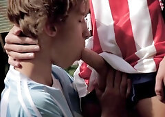 Soccer-inspired anal fingering session