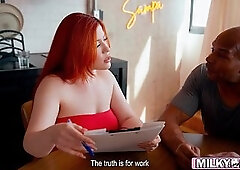 Your dong is so large, student! Redhead teacher rides a giant BBC dick