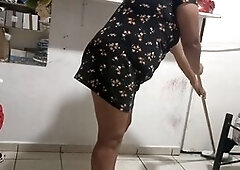 Busty mom-in-law Karmicoxv tidies up the room, part two