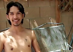 Skinny twink jerking off