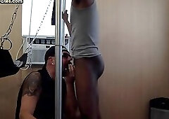 IR amateur gaydaddy gets fucked in sling after cocksucking