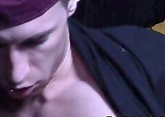 Facialized english gangster fucked by stud