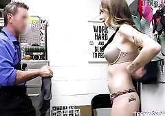 Filthy officer Rusty drilled hard Breezy after catches her stealing