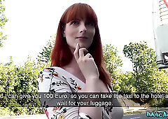 Hot Redhead Slut Picked Up For Quick Sex on the Street For Cash