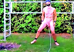 Totally Naked Slave Outdoor Public Sounding Nettle Bdsm Cbt