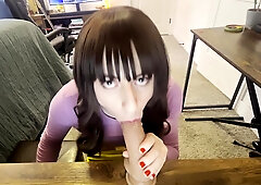 Sissy Crossdresser Deep-throats Fake penis